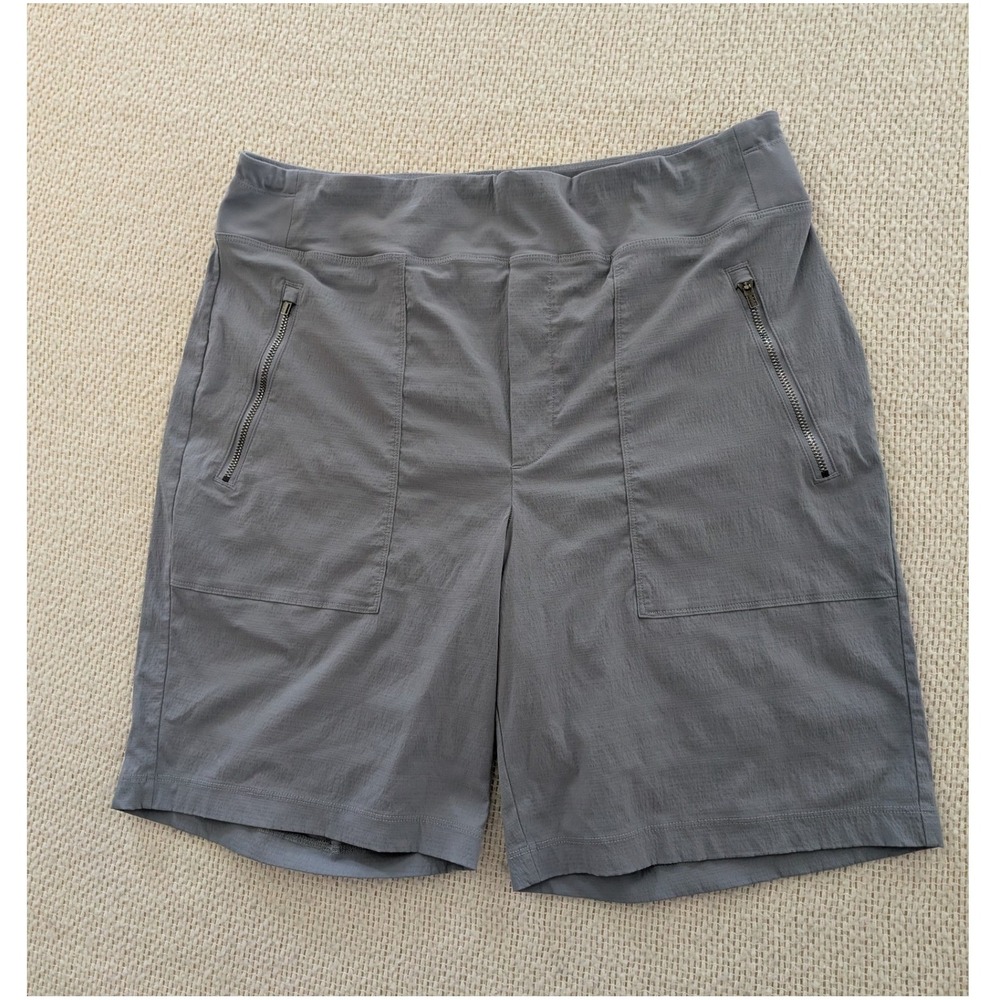 Athleta Trekkie North Bermuda Shorts Gray Ripstop Hiking Outdoor Womens 12